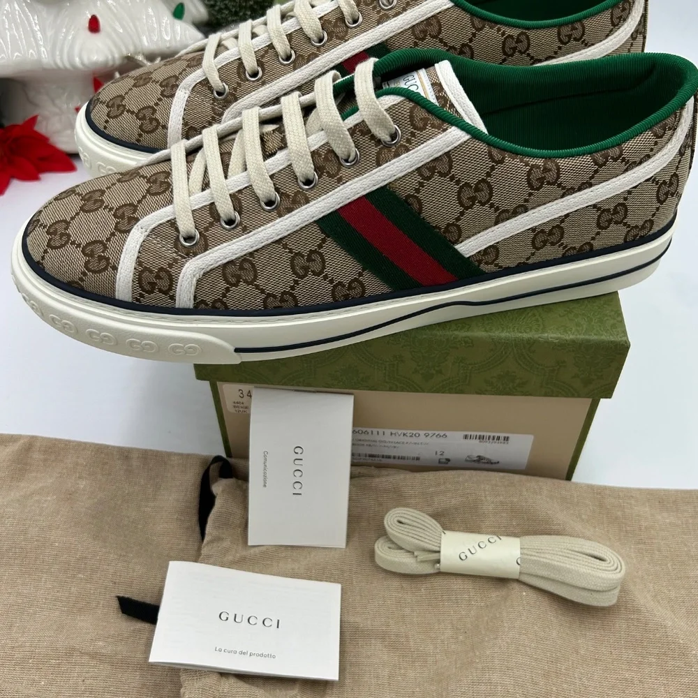 Men’s Gucci tennis 1977 low top sneakers size 12 fits 12.5 US made in Italy